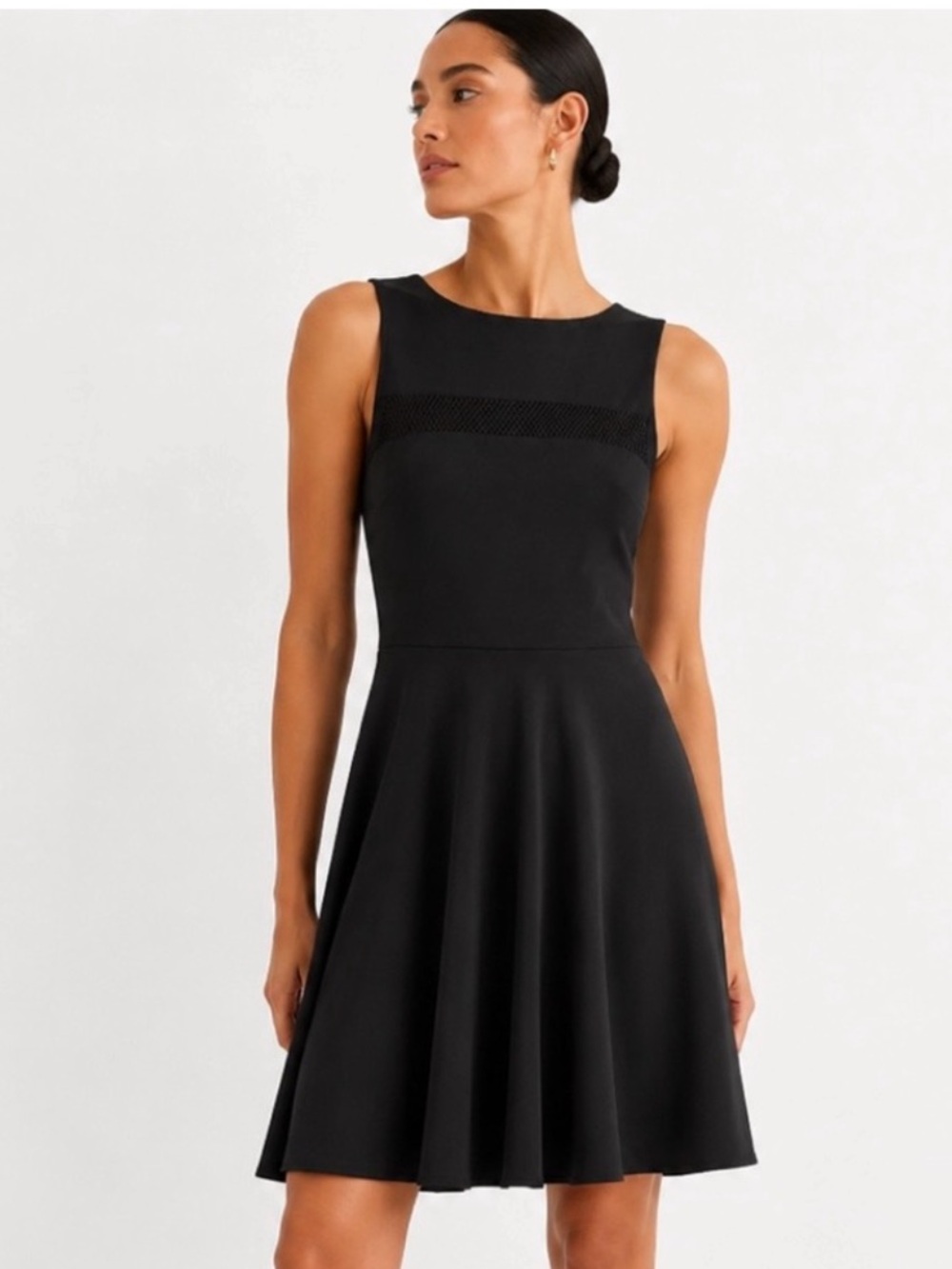 AMANDA UPRICHARD Fit and Flare Minimalist Black Sleeveless Dress Size Medium